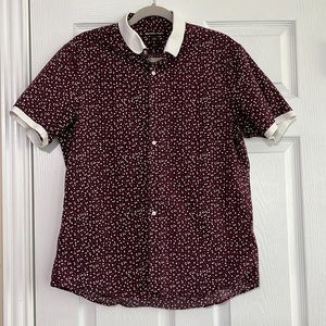 Michael Kors Men’s Slim Fit Short Sleeves Button Up Size Large